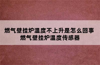 燃气壁挂炉温度不上升是怎么回事 燃气壁挂炉温度传感器